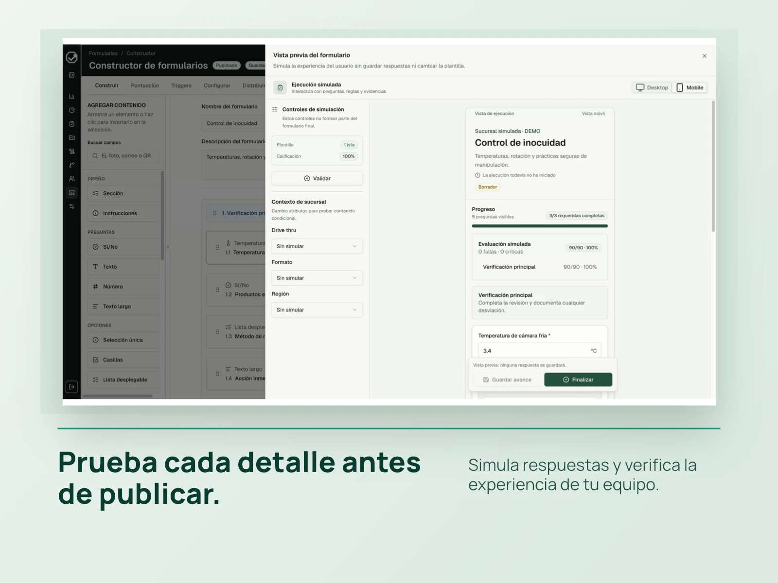Simulador web de formularios de Oktara